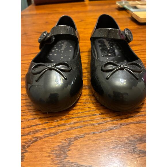 Mini Melissa Sweet Love Cap Toe Mary Jane Shoes Black Size 10 - Picture 3 of 7